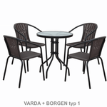 Casa si Gradina - Gradina si terasa - Mobilier exterior - Mese gradina - Masa gradina, otel negru/sticla securizata, BORGEN TYP 2 - Infinity.ro