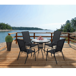 Casa si Gradina - Gradina si terasa - Mobilier exterior - Mese gradina - Masa gradina, otel negru/sticla securizata, BORGEN TYP 2 - Infinity.ro