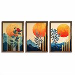 Casa si Gradina - Decoratiuni - Tablouri - Set tablouri MDF cu ramă (3 bucăți) Wallxpert, MDF, ramă din lemn de pin, 70 x 50 x 3.5 cm, multicolor, 856EVL2858 - Infinity.ro
