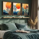 Casa si Gradina - Decoratiuni - Tablouri - Set tablouri MDF cu ramă (3 bucăți) Wallxpert, MDF, ramă din lemn de pin, 70 x 50 x 3.5 cm, multicolor, 856EVL2858 - Infinity.ro