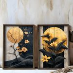 Casa si Gradina - Decoratiuni - Tablouri - Set tablouri MDF cu ramă (2 bucăți) Wallxpert, MDF, ramă din lemn de pin, 70 x 50 x 3.5 cm, multicolor, 856EVL2838 - Infinity.ro