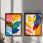 Casa si Gradina - Decoratiuni - Tablouri - Set tablouri MDF cu ramă (2 bucăți) Wallxpert, MDF, ramă din lemn de pin, 70 x 50 x 3.5 cm, multicolor, 856EVL2852 - Infinity.ro