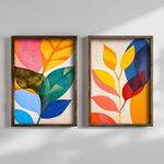 Casa si Gradina - Decoratiuni - Tablouri - Set tablouri MDF cu ramă (2 bucăți) Wallxpert, MDF, ramă din lemn de pin, 70 x 50 x 3.5 cm, multicolor, 856EVL2852 - Infinity.ro