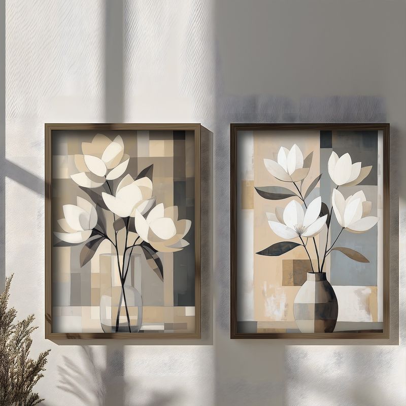 Casa si Gradina - Decoratiuni - Tablouri - Set tablouri MDF cu ramă (2 bucăți) Wallxpert, MDF, ramă din lemn de pin, 70 x 50 x 3.5 cm, multicolor, 856EVL2839 - Infinity.ro