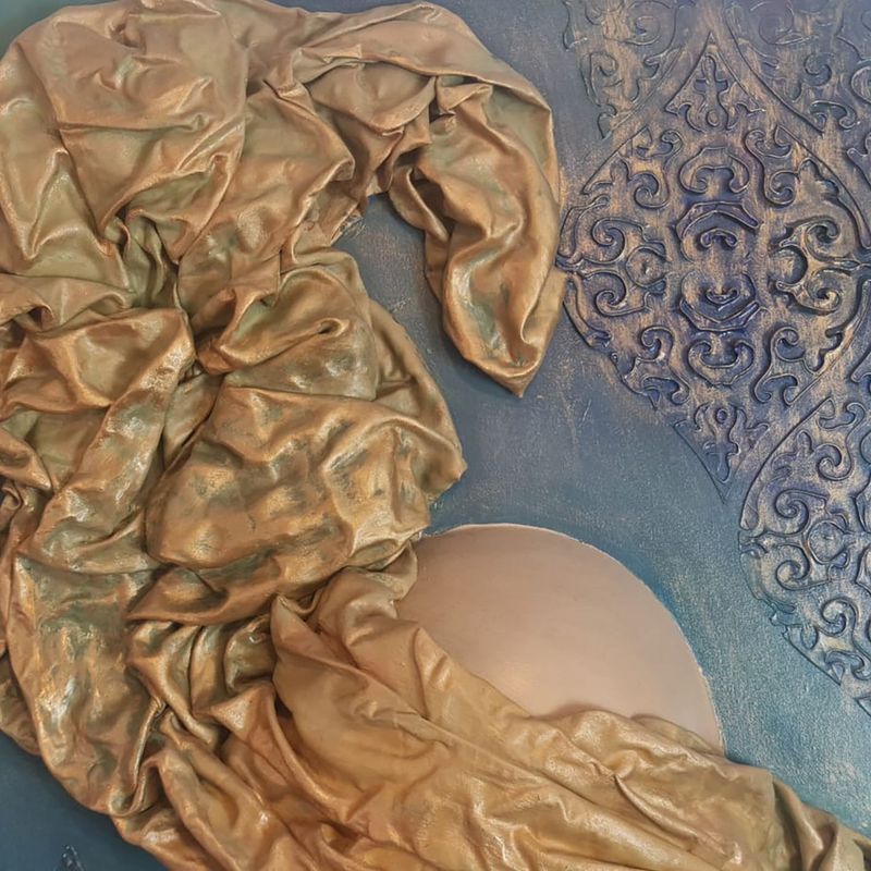 Casa si Gradina - Decoratiuni - Tablouri - Tablou ulei Wallxpert, lemn, 50 x 70 cm, multicolor, 405HND1401 - Infinity.ro