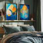 Casa si Gradina - Decoratiuni - Tablouri - Set tablouri MDF cu ramă (2 bucăți) Wallxpert, MDF, ramă din lemn de pin, 70 x 50 x 3.5 cm, multicolor, 856EVL2844 - Infinity.ro