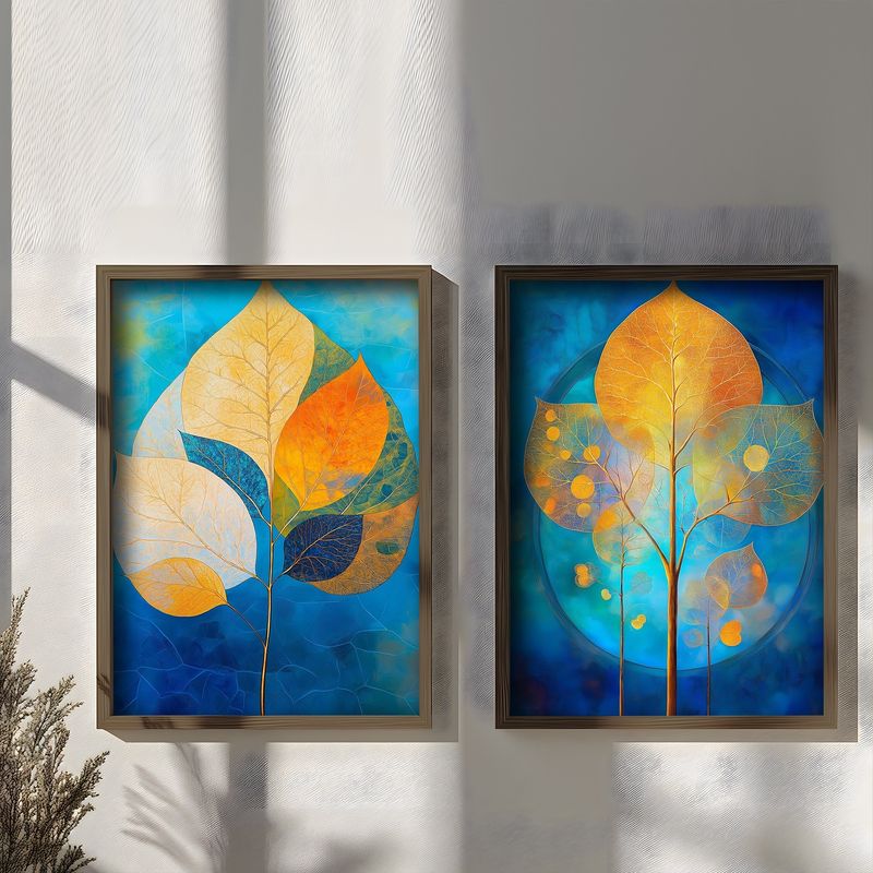 Casa si Gradina - Decoratiuni - Tablouri - Set tablouri MDF cu ramă (2 bucăți) Wallxpert, MDF, ramă din lemn de pin, 70 x 50 x 3.5 cm, multicolor, 856EVL2844 - Infinity.ro