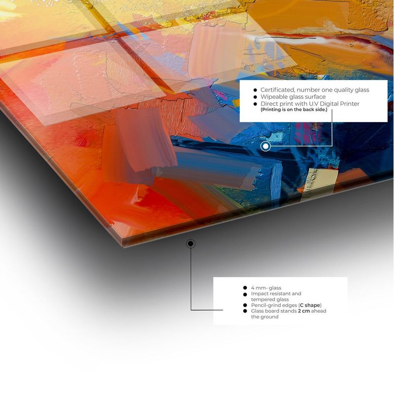 Casa si Gradina - Decoratiuni - Tablouri - Tablou sticlă securizată Wallxpert, sticlă, 50 x 120 cm, multicolor, 407MGN1181 - Infinity.ro