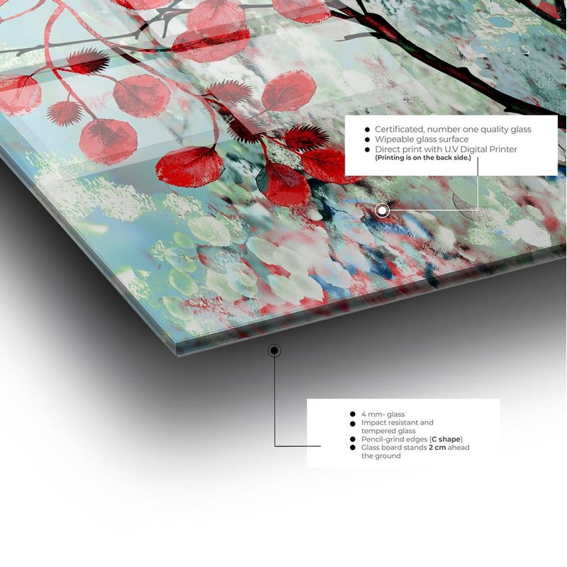 Casa si Gradina - Decoratiuni - Tablouri - Tablou sticlă securizată Wallxpert, sticlă, 50 x 120 cm, multicolor, 407MGN1186 - Infinity.ro