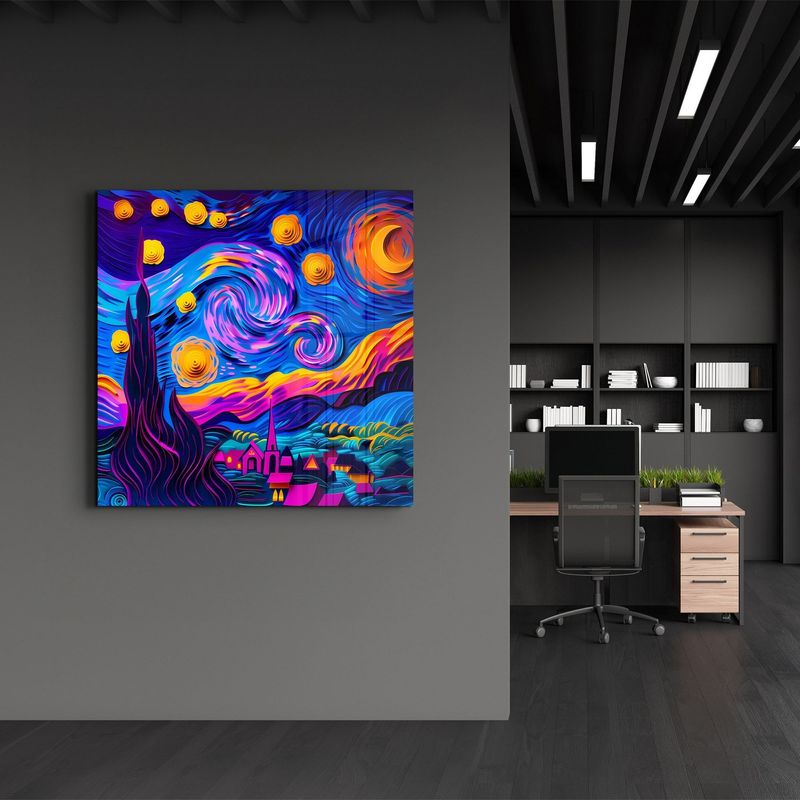 Casa si Gradina - Decoratiuni - Tablouri - Tablou sticlă securizată Wallxpert, sticlă, 80 x 80 cm, multicolor, 642BTH1311 - Infinity.ro