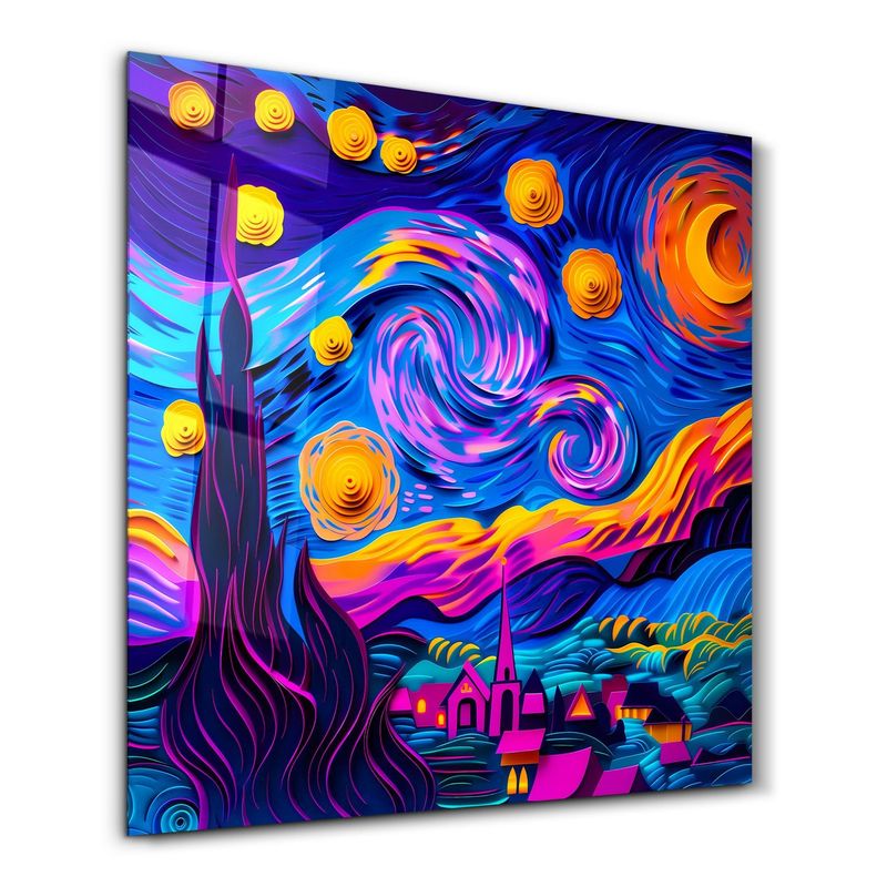 Casa si Gradina - Decoratiuni - Tablouri - Tablou sticlă securizată Wallxpert, sticlă, 80 x 80 cm, multicolor, 642BTH1311 - Infinity.ro