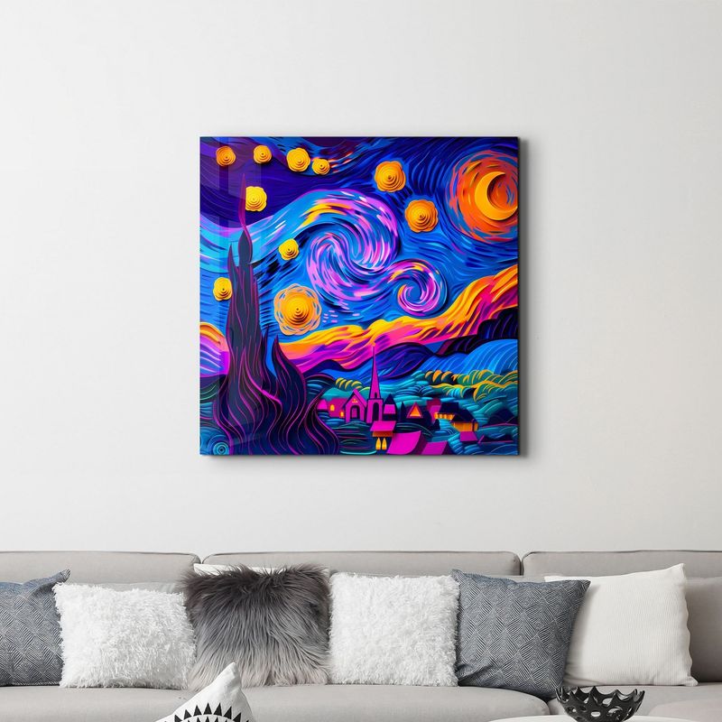 Casa si Gradina - Decoratiuni - Tablouri - Tablou sticlă securizată Wallxpert, sticlă, 80 x 80 cm, multicolor, 642BTH1311 - Infinity.ro