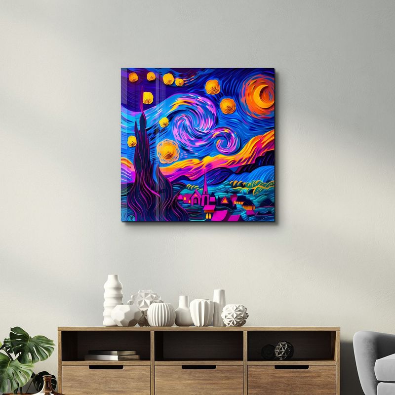 Casa si Gradina - Decoratiuni - Tablouri - Tablou sticlă securizată Wallxpert, sticlă, 80 x 80 cm, multicolor, 642BTH1311 - Infinity.ro