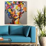 Casa si Gradina - Decoratiuni - Tablouri - Tablou ulei Wallxpert, lemn, 100 x 100 cm, multicolor, 405HND1446 - Infinity.ro