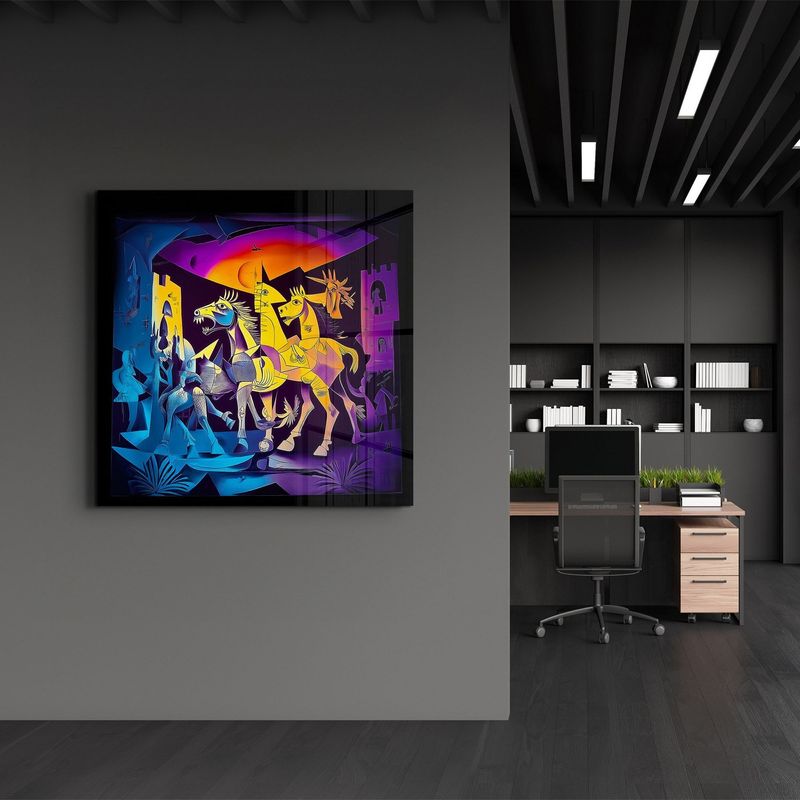 Casa si Gradina - Decoratiuni - Tablouri - Tablou sticlă securizată Wallxpert, sticlă, 100 x 100 cm, multicolor, 642BTH1317 - Infinity.ro
