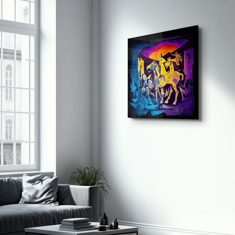 Casa si Gradina - Decoratiuni - Tablouri - Tablou sticlă securizată Wallxpert, sticlă, 100 x 100 cm, multicolor, 642BTH1317 - Infinity.ro