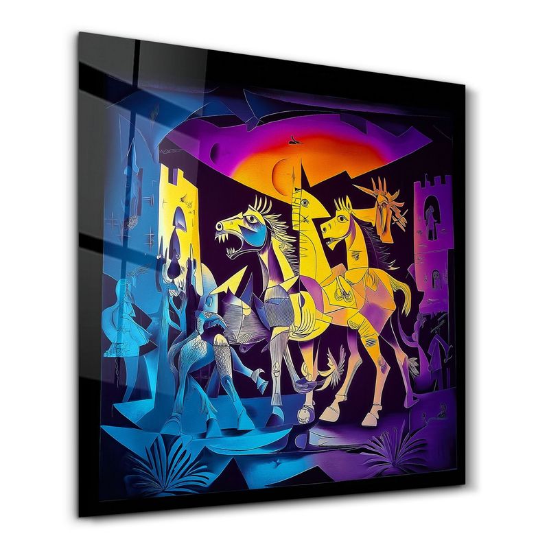 Casa si Gradina - Decoratiuni - Tablouri - Tablou sticlă securizată Wallxpert, sticlă, 100 x 100 cm, multicolor, 642BTH1317 - Infinity.ro