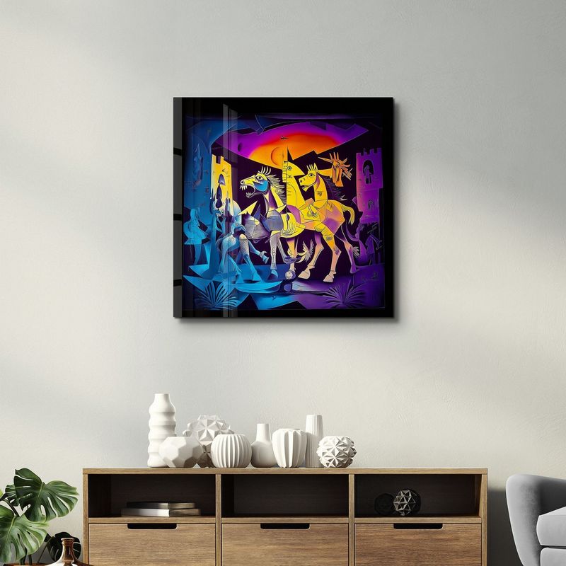 Casa si Gradina - Decoratiuni - Tablouri - Tablou sticlă securizată Wallxpert, sticlă, 100 x 100 cm, multicolor, 642BTH1317 - Infinity.ro