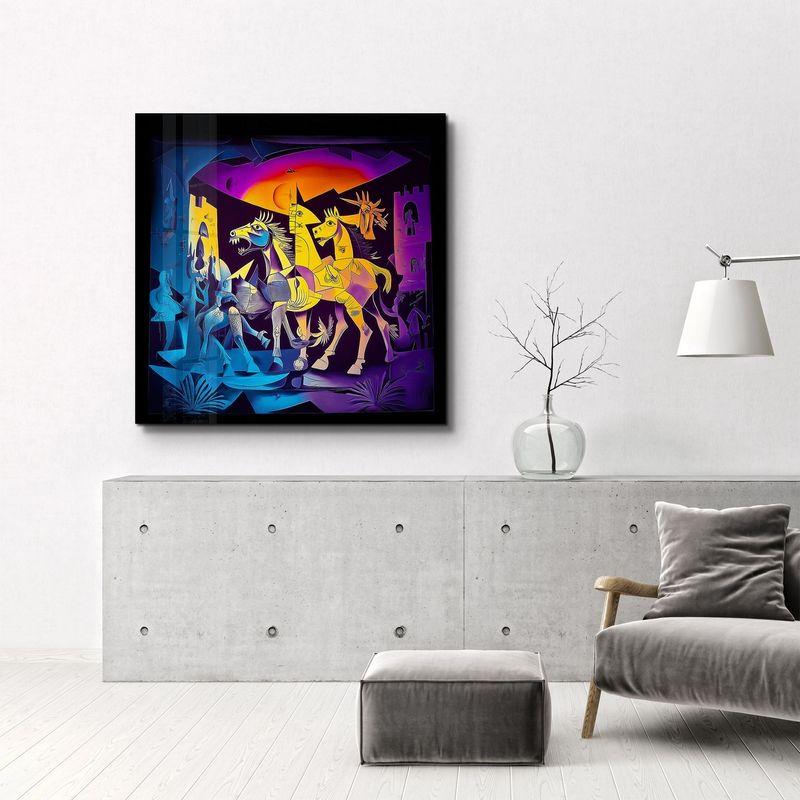 Casa si Gradina - Decoratiuni - Tablouri - Tablou sticlă securizată Wallxpert, sticlă, 100 x 100 cm, multicolor, 642BTH1317 - Infinity.ro