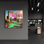 Casa si Gradina - Decoratiuni - Tablouri - Tablou sticlă securizată Wallxpert, sticlă, 100 x 100 cm, multicolor, 642BTH1297 - Infinity.ro