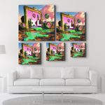 Casa si Gradina - Decoratiuni - Tablouri - Tablou sticlă securizată Wallxpert, sticlă, 100 x 100 cm, multicolor, 642BTH1297 - Infinity.ro