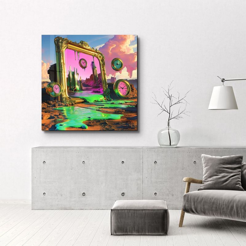 Casa si Gradina - Decoratiuni - Tablouri - Tablou sticlă securizată Wallxpert, sticlă, 100 x 100 cm, multicolor, 642BTH1297 - Infinity.ro