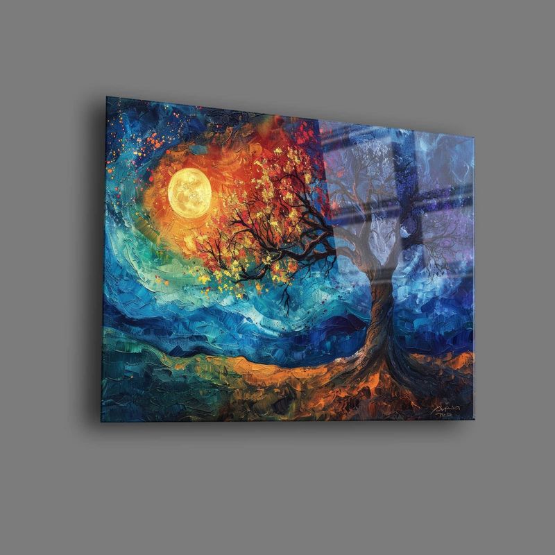 Casa si Gradina - Decoratiuni - Tablouri - Tablou sticlă securizată Wallxpert, sticlă, 70 x 100 cm, multicolor, 544CLR1460 - Infinity.ro