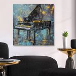 Casa si Gradina - Decoratiuni - Tablouri - Tablou ulei Wallxpert, lemn, 70 x 70 cm, multicolor, 405HND1425 - Infinity.ro