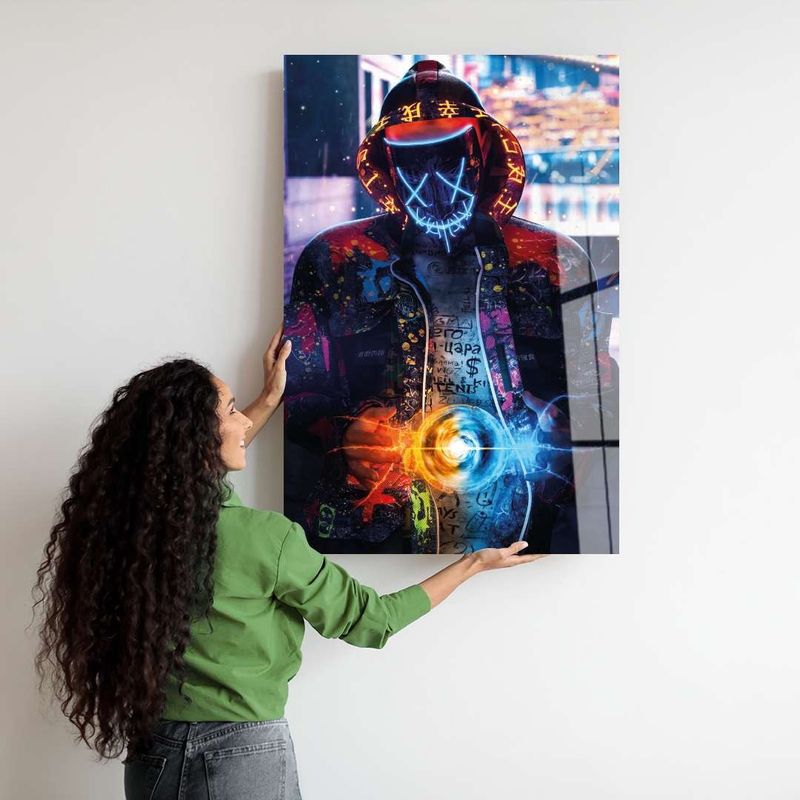 Casa si Gradina - Decoratiuni - Tablouri - Tablou sticlă securizată Wallxpert, sticlă, 50 x 70 cm, multicolor, 975GSR1518 - Infinity.ro