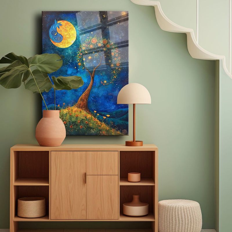 Casa si Gradina - Decoratiuni - Tablouri - Tablou sticlă securizată Wallxpert, sticlă, 40 x 60 cm, multicolor, 544CLR1451 - Infinity.ro