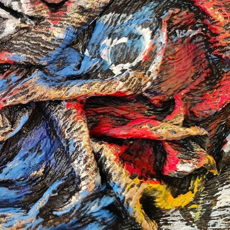 Casa si Gradina - Decoratiuni - Tablouri - Tablou ulei Wallxpert, lemn, 70 x 100 cm, multicolor, 405HND1398 - Infinity.ro