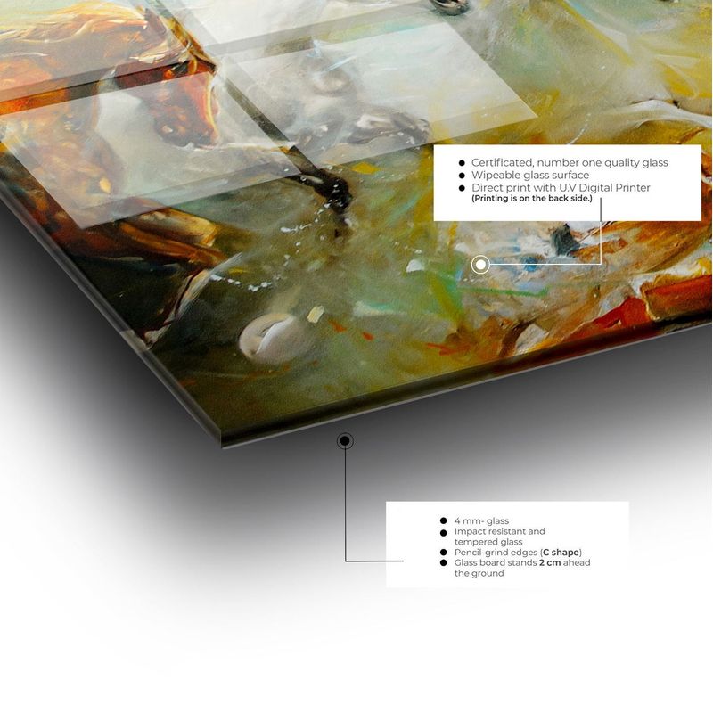 Casa si Gradina - Decoratiuni - Tablouri - Tablou sticlă securizată Wallxpert, sticlă, 50 x 120 cm, multicolor, 407MGN1199 - Infinity.ro