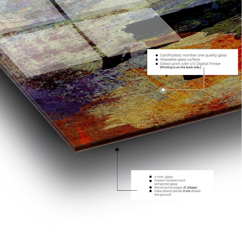 Casa si Gradina - Decoratiuni - Tablouri - Tablou sticlă securizată Wallxpert, sticlă, 50 x 120 cm, multicolor, 407MGN1155 - Infinity.ro