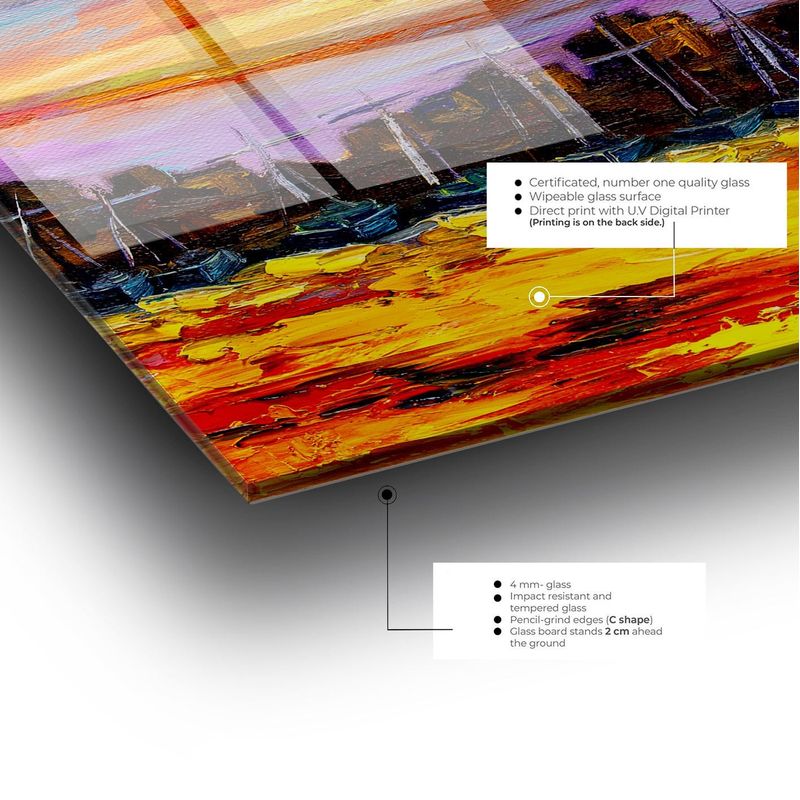 Casa si Gradina - Decoratiuni - Tablouri - Tablou sticlă securizată Wallxpert, sticlă, 50 x 120 cm, multicolor, 407MGN1170 - Infinity.ro