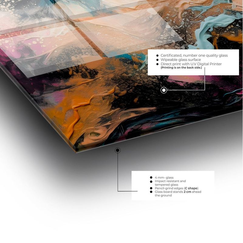 Casa si Gradina - Decoratiuni - Tablouri - Tablou sticlă securizată Wallxpert, sticlă, 50 x 120 cm, multicolor, 407MGN1132 - Infinity.ro
