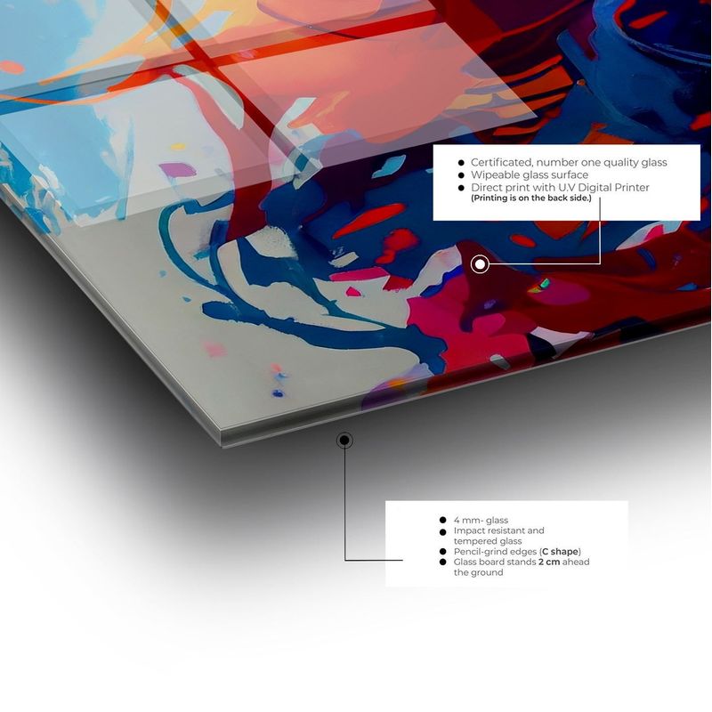 Casa si Gradina - Decoratiuni - Tablouri - Tablou sticlă securizată Wallxpert, sticlă, 50 x 120 cm, multicolor, 407MGN1137 - Infinity.ro