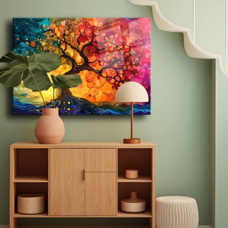 Casa si Gradina - Decoratiuni - Tablouri - Tablou sticlă securizată Wallxpert, sticlă, 35 x 50 cm, multicolor, 544CLR1462 - Infinity.ro