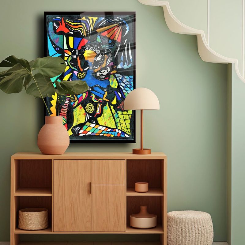 Casa si Gradina - Decoratiuni - Tablouri - Tablou sticlă securizată Wallxpert, sticlă, 35 x 50 cm, multicolor, 544CLR1246 - Infinity.ro