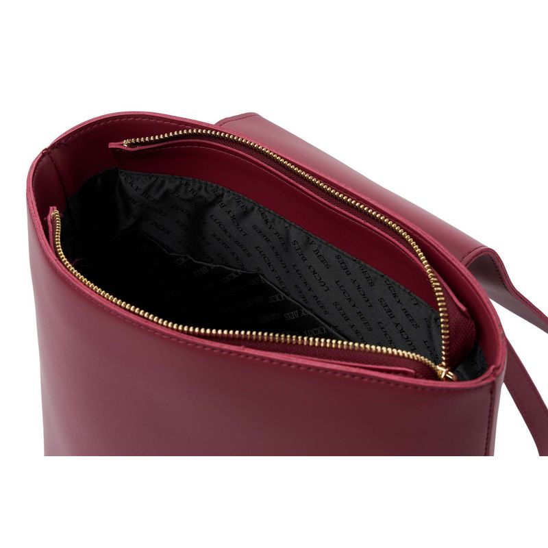 Fashion, accesorii si bijuterii - Femei - Accesorii femei - Genti si rucsacuri femei - Rucsac Lucky Bees, piele, 11 x 28 x 30 cm, cherry, 671LKB2198 - Infinity.ro