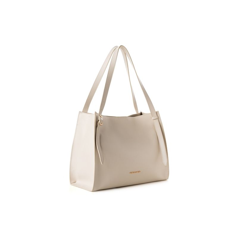 Fashion, accesorii si bijuterii - Femei - Accesorii femei - Genti si rucsacuri femei - Tote bag Lucky Bees, piele, 15 x 35 x 27 cm, crem, 946VNC1302 - Infinity.ro