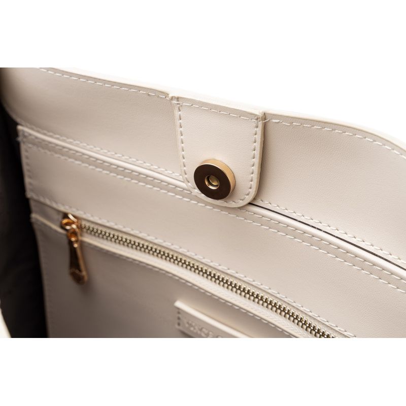 Fashion, accesorii si bijuterii - Femei - Accesorii femei - Genti si rucsacuri femei - Tote bag Lucky Bees, piele, 15 x 35 x 27 cm, crem, 946VNC1302 - Infinity.ro