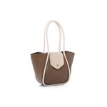 Fashion, accesorii si bijuterii - Femei - Accesorii femei - Genti si rucsacuri femei - Geantă de umăr Lucky Bees, piele, 11 x 35 x 23 cm, bej-cenușiu și crem, 671LKB2190 - Infinity.ro