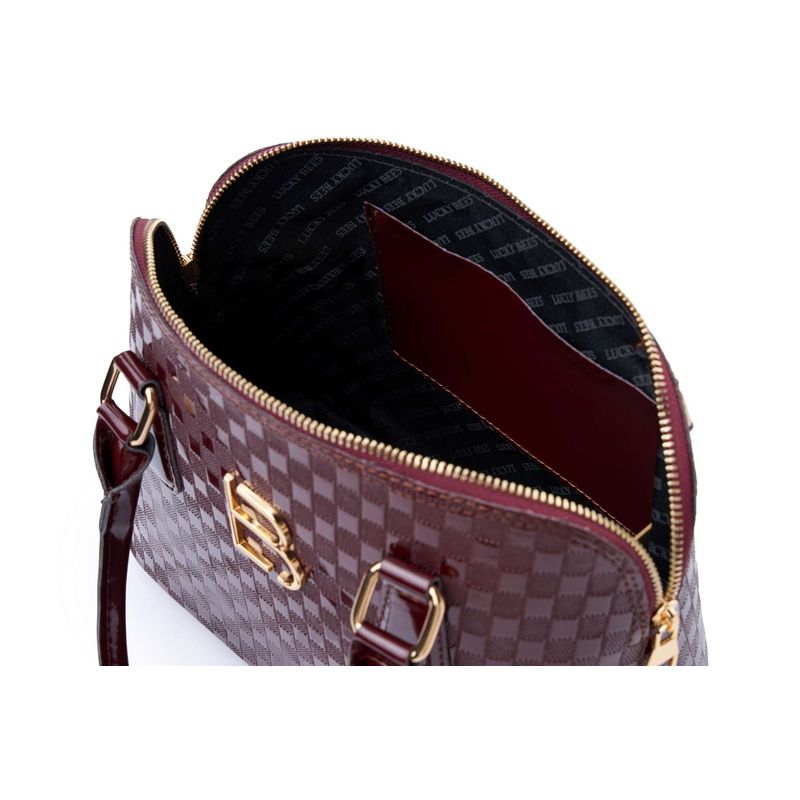 Fashion, accesorii si bijuterii - Femei - Accesorii femei - Genti si rucsacuri femei - Geantă de umăr Lucky Bees, piele, 13 x 28 x 20 cm, vișiniu roșu, 671LKB2108 - Infinity.ro