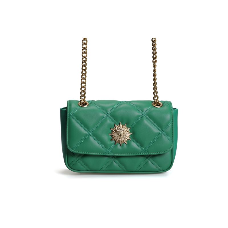 Fashion, accesorii si bijuterii - Femei - Accesorii femei - Genti si rucsacuri femei - Geantă de umăr Lucky Bees, piele, 7 x 24 x 17 cm, verde, 671LKB1663 - Infinity.ro
