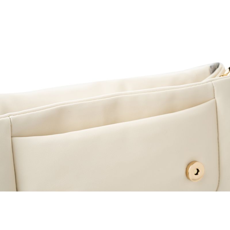 Fashion, accesorii si bijuterii - Femei - Accesorii femei - Genti si rucsacuri femei - Geantă de umăr Lucky Bees, piele, 7 x 28 x 18 cm, crem, 946VNC1166 - Infinity.ro