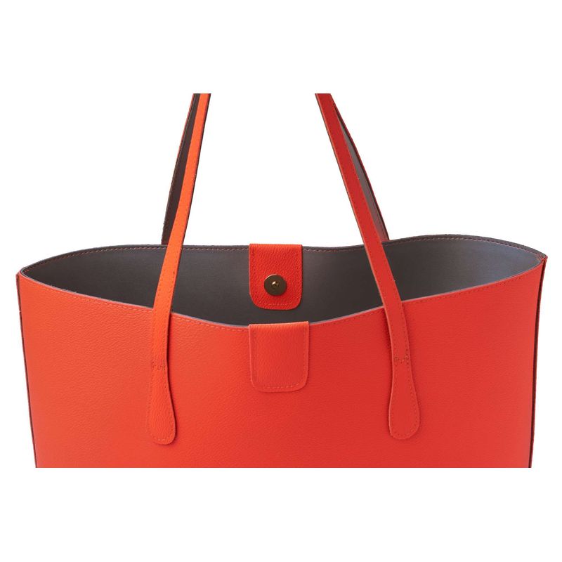 Fashion, accesorii si bijuterii - Femei - Accesorii femei - Genti si rucsacuri femei - Tote bag Lucky Bees, piele, 11 x 42 x 28 cm, portocaliu, 671LKB2116 - Infinity.ro
