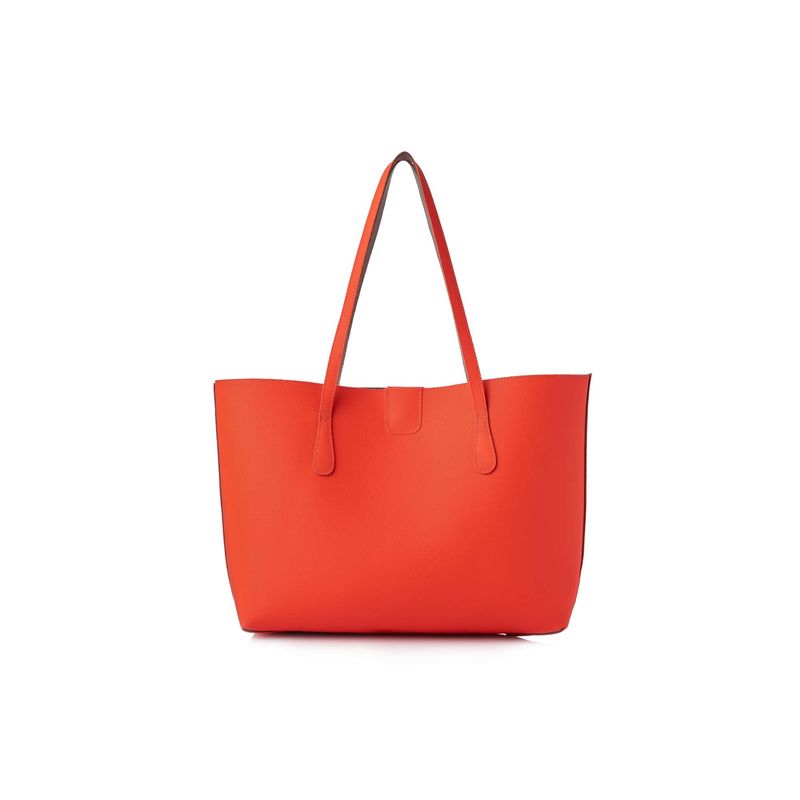 Fashion, accesorii si bijuterii - Femei - Accesorii femei - Genti si rucsacuri femei - Tote bag Lucky Bees, piele, 11 x 42 x 28 cm, portocaliu, 671LKB2116 - Infinity.ro