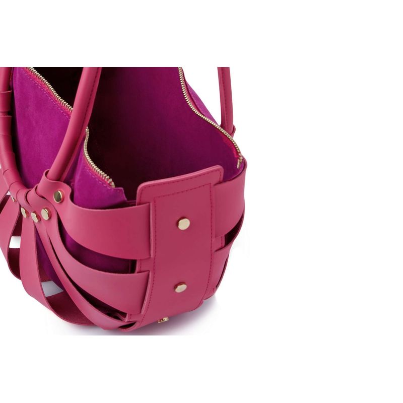Fashion, accesorii si bijuterii - Femei - Accesorii femei - Genti si rucsacuri femei - Geantă de umăr Lucky Bees, piele, 15 x 35 x 18 cm, roz, 671LKB2133 - Infinity.ro