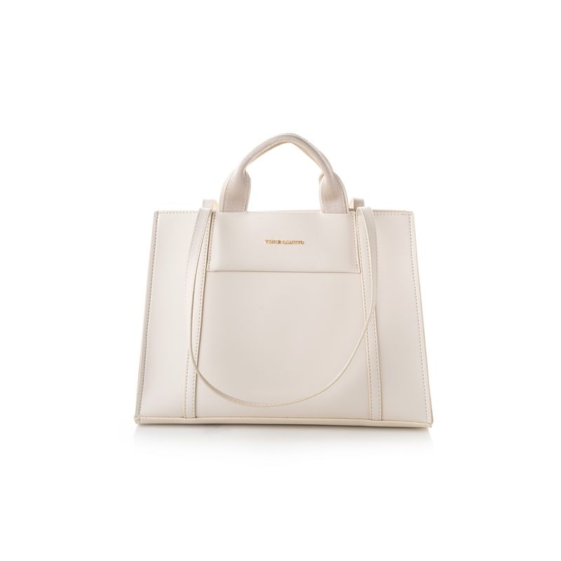 Fashion, accesorii si bijuterii - Femei - Accesorii femei - Genti si rucsacuri femei - Tote bag Lucky Bees, piele, 11 x 37 x 27 cm, crem, 946VNC1194 - Infinity.ro