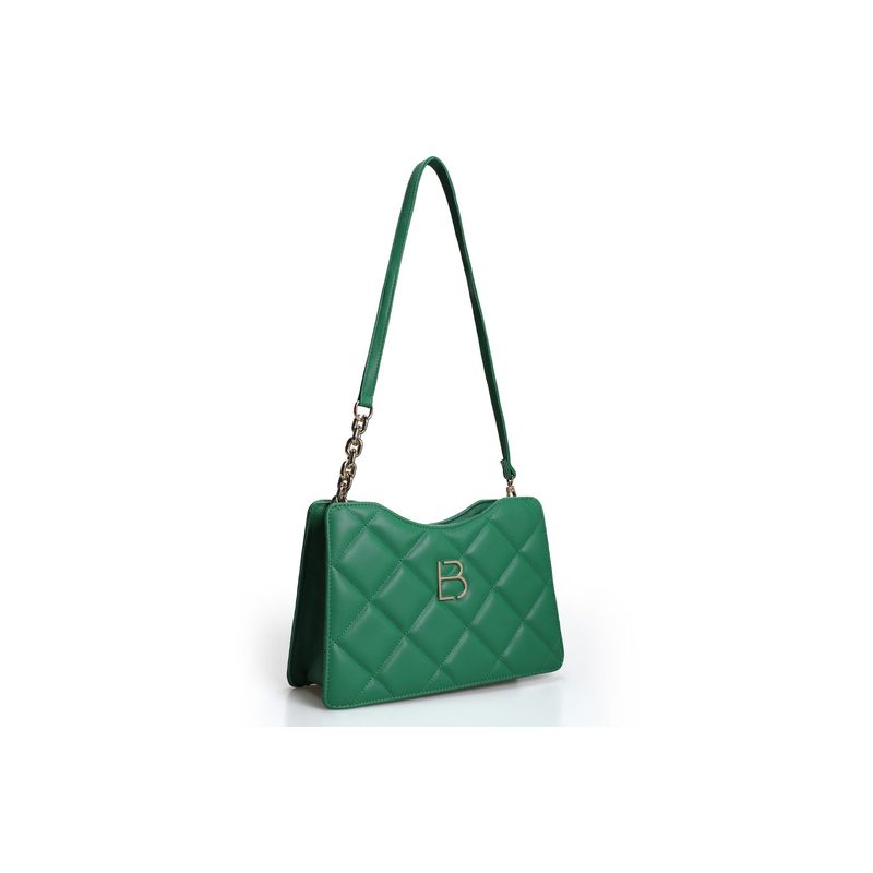 Fashion, accesorii si bijuterii - Femei - Accesorii femei - Genti si rucsacuri femei - Geantă de umăr Lucky Bees, piele, 9 x 30 x 18 cm, verde, 671LKB1612 - Infinity.ro